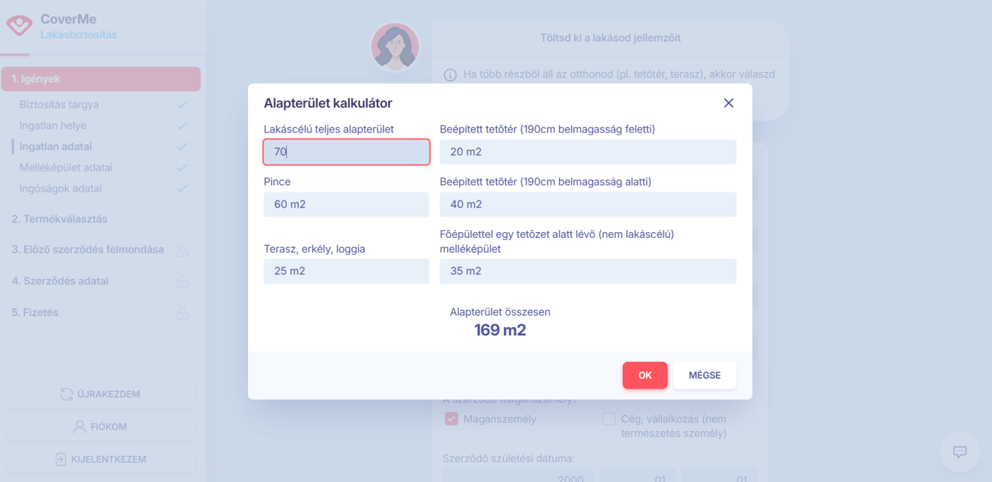 Alapterület kalkulátor